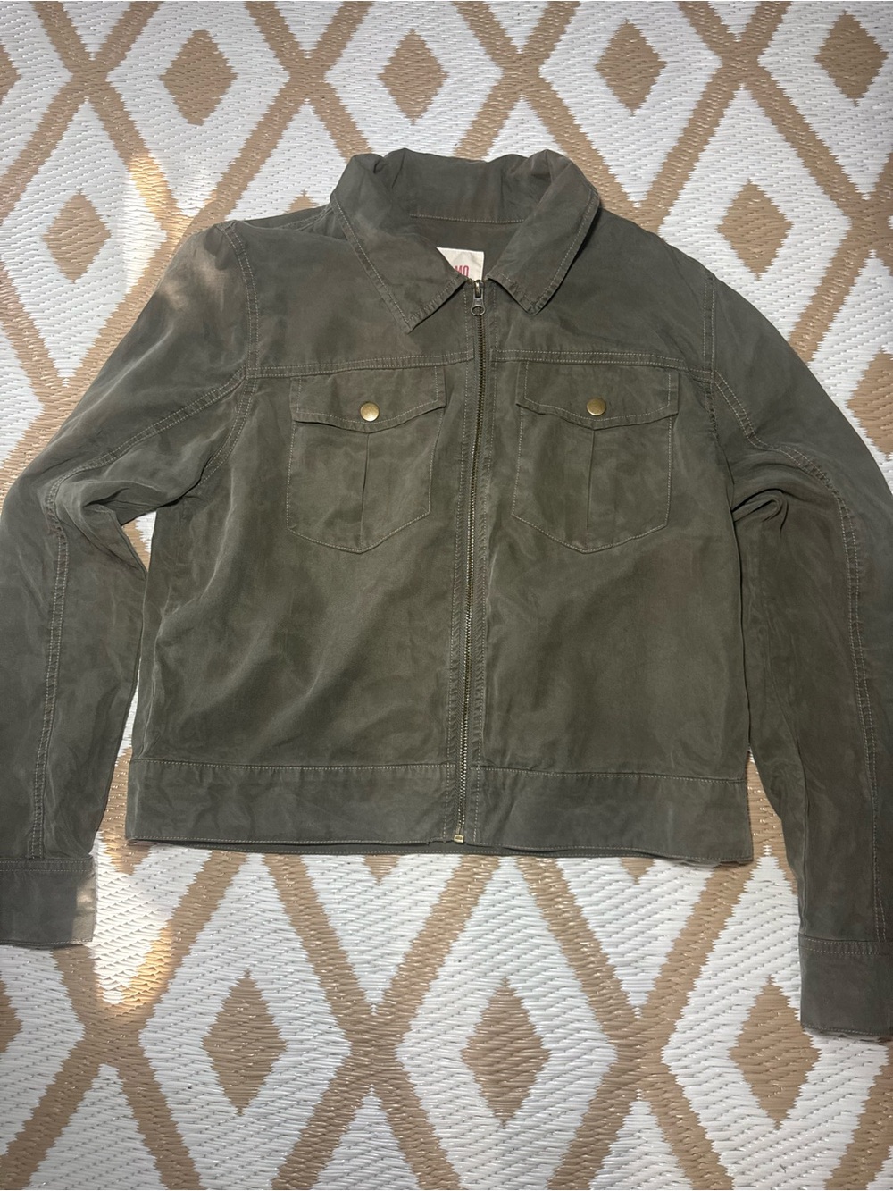 Mossimo Supply Co. Olive Zip-Up Utility Jacket